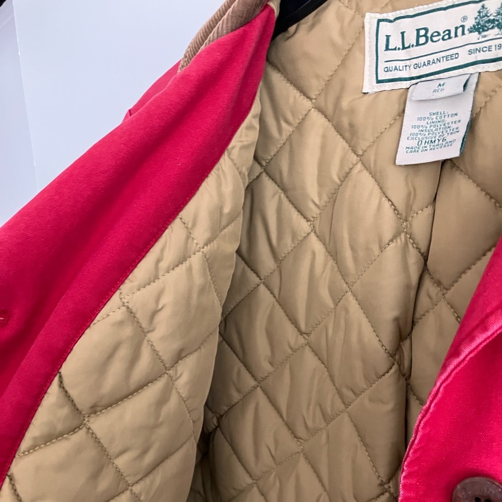 L.L. Bean Women's Raspberry Canvas Jacket with Corduroy Collar - Picture 3 of 15